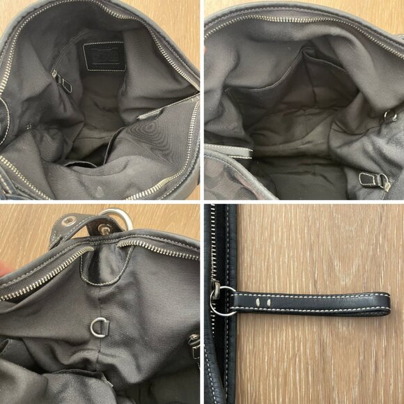 Vintage Coach Purse Hobo Signature Shoulder Bag Black Monogram 6279 Y2K - Picture 8 of 11